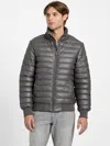 Guess Factory Bennet Padded Faux-leather Jacket In Gray