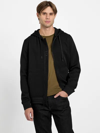 Guess Factory Benny Full-zip Active Hoodie In Black