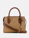 Guess Factory Beryln Logo Satchel In Brown