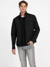 Guess Factory Biff Scuba Zip-up Jacket In Black