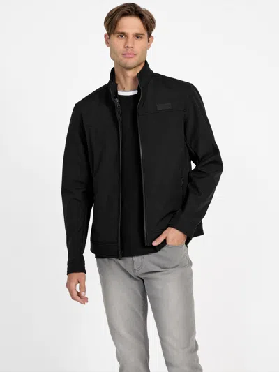 Guess Factory Biff Scuba Zip-up Jacket In Black