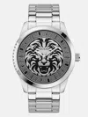 Guess Factory Black And Silver-tone Analog Watch In Silver