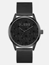Guess Factory Black Logo Dial Analog Watch In Gray