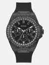 Guess Factory Black Multifunction Silicon Watch In Black