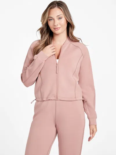 Guess Factory Blaire Scuba-knit Jacket In Pink