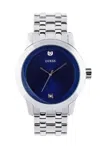 Guess Factory Blue And Silver-tone Diamond Dress Watch In Multi