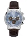 Guess Factory Blue And Silver-tone Multifunction Watch In Multi