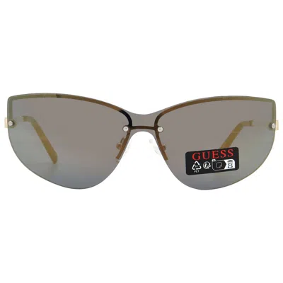 Guess Factory Blue Brown Shield Ladies Sunglasses Go00007 32x 139 In Gray