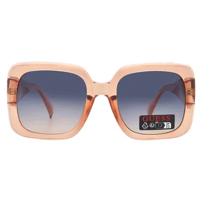Guess Factory Blue Gradient Square Ladies Sunglasses Go00046 45w 55 In Gray