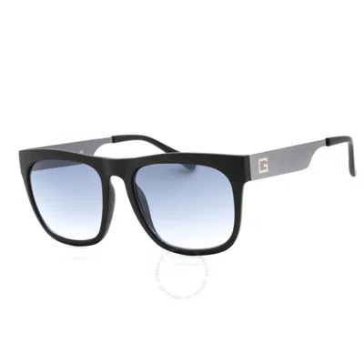 Guess Factory Blue Gradient Square Men's Sunglasses Gf0188 02w 56 In Black / Blue