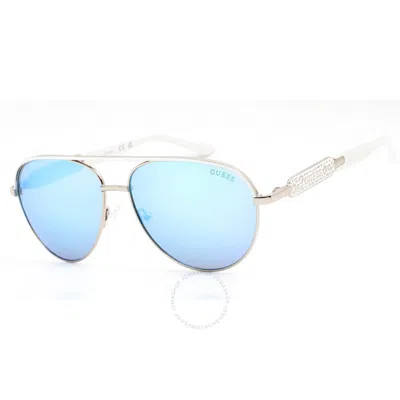 Guess Factory Blue Mirror Pilot Ladies Sunglasses Gf0287 06x 57