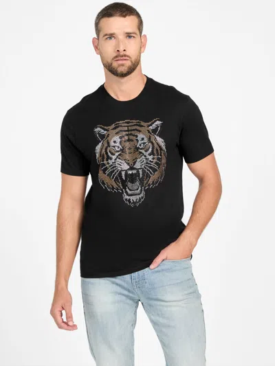 Guess Factory Bode Rhinestone Crewneck Tee In Black