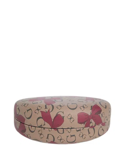 Guess Factory Bow Logo Hard Eyewear Case In Brown