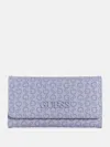 Guess Factory Bowie Debossed Logo Slim Clutch Wallet In Brown