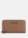 Guess Factory Bowie Debossed Logo Zip-around Wallet In Multi