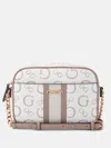 Guess Factory Brecken Logo Mini Crossbody In Pink