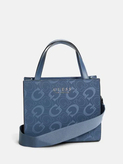 Guess Factory Breena Logo Mini Tote In Blue