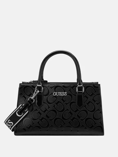 Guess Factory Brooken G Logo Satchel In Black