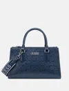 Guess Factory Brooken G Logo Satchel In Blue