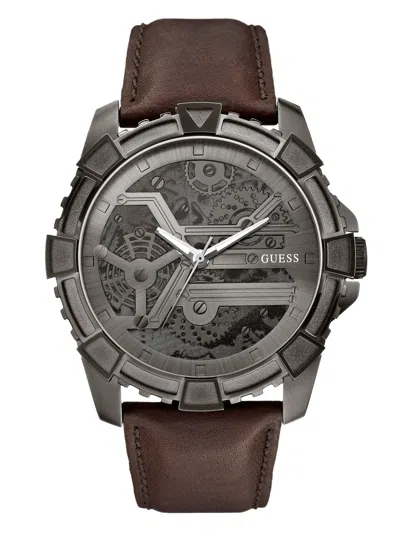 Guess Factory Brown Analog Watch In Black