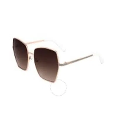 Guess Factory Brown Butterfly Ladies Sunglasses Gf6137 28f 57