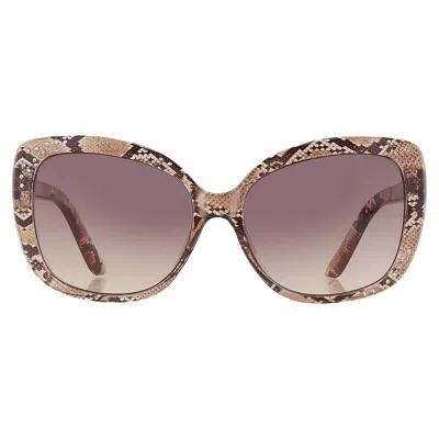 Guess Factory Brown Gradient Butterfly Ladies Sunglasses Gf0383 45f 57 In Animal Print