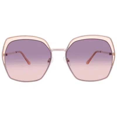 Guess Factory Brown Gradient Butterfly Ladies Sunglasses Gf0410 33f 59 In Purple
