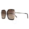 Guess Factory Brown Gradient Butterfly Ladies Sunglasses Gf0418 52f 58 In Brown / Dark