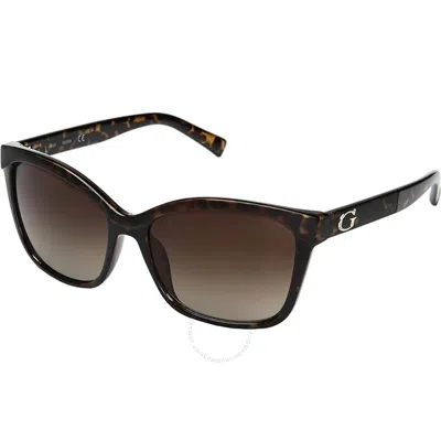 Guess Factory Brown Gradient Cat Eye Ladies Sunglasses Gf0300 52f 57 In Brown / Dark