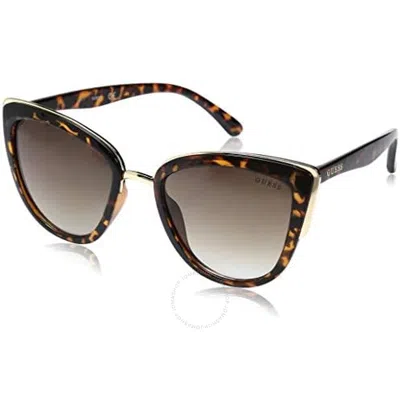 Guess Factory Brown Gradient Cat Eye Ladies Sunglasses Gf0313 52f 55 In Brown / Dark