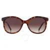 Guess Factory Brown Gradient Oval Ladies Sunglasses Gf0394 52f 56 In Brown / Dark