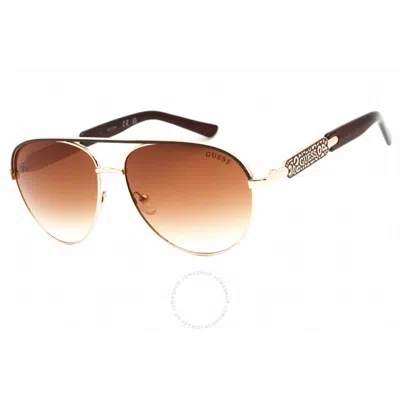 Guess Factory Brown Gradient Pilot Ladies Sunglasses Gf0287 32f 57
