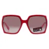 Guess Factory Brown Gradient Square Ladies Sunglasses Go00031 66f 62 In Red