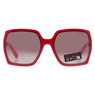 Guess Factory Brown Gradient Square Ladies Sunglasses Go00031 66f 62 In Red