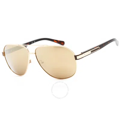 Guess Factory Brown Mirror Pilot Men's Sunglasses Gf0247 32g 61 In Neutral