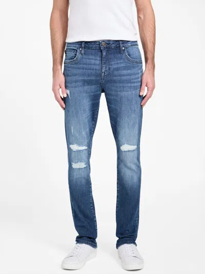 Guess Factory Brownson Destroyed Skinny Jeans In Blue