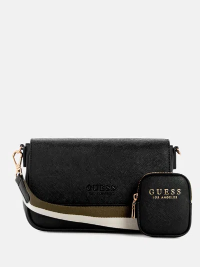Guess Factory Bryxton Faux-leather Crossbody In Burgundy
