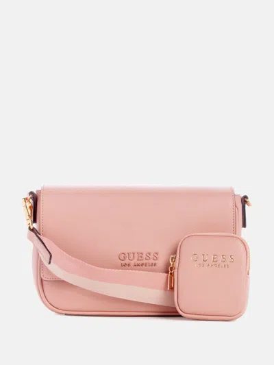 Guess Factory Bryxton Faux-leather Crossbody In Pink