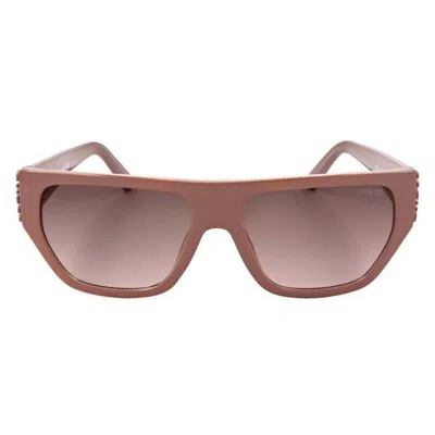 Guess Factory Burgundy Browline Ladies Sunglasses Gf6204 74t 57