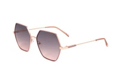 Guess Factory Burgundy Mirror Geometric Ladies Sunglasses Gf6125 28u 58