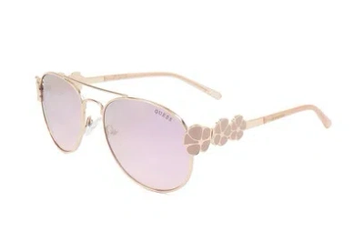 Guess Factory Burgundy Mirror Pilot Ladies Sunglasses Gf4025 28u 53