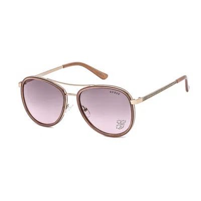 Guess Factory Burgundy Mirror Pilot Ladies Sunglasses Gf6052 28u 57 In ["pink","gold Tone","rose Gold Tone","red"]