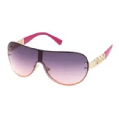 Guess Factory Burgundy Mirror Shield Ladies Sunglasses Go00037 32u 00 In Pink