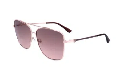 Guess Factory Burgundy Navigator Ladies Sunglasses Gf6165 28t 61