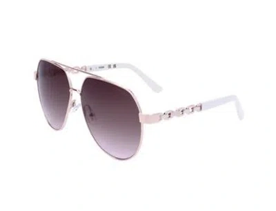 Guess Factory Burgundy Pilot Ladies Sunglasses Gf00033 28t 59