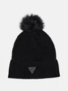 Guess Factory Cable-knit Beanie In Black