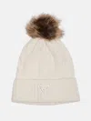 Guess Factory Cable-knit Beanie In White