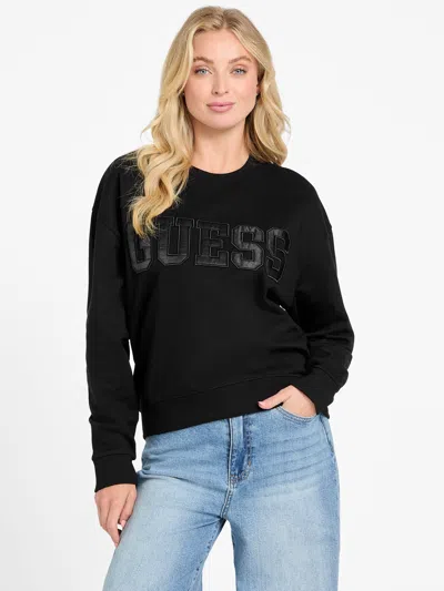 Guess Factory Calia Crewneck Pullover In Black