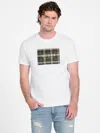 Guess Factory Camden Tweed Logo Tee In White