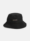 Guess Factory Canvas Bucket Hat In Black